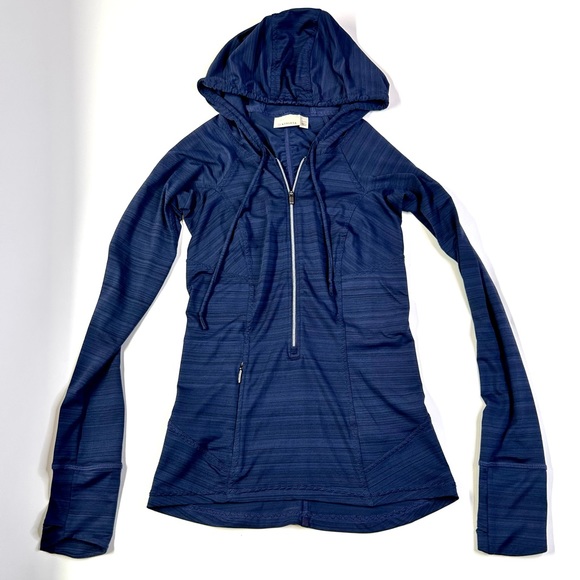 Athleta Lightweight Zip Up Blue Long Sleeve Hoodie - Picture 8 of 11